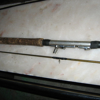 old fiber aluminium coper cork fishing rod