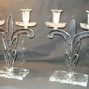 Steuben Candleholders - Art Glass