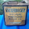 KNICKERBOCKER MOTOR OIL CAN...NEED APPROX AGE AND VALUE