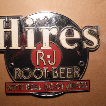 Vintage metal Hires R-J Root Beer sign