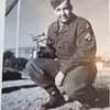 Snapshot of soldier holding Trench Art P-38