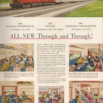 1952 - Pennsylvannia Railroad Advertisement - Advertising