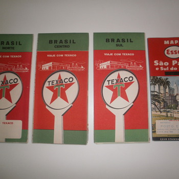 Vintage Brasil maps 3 by Texaco and 1 by Esso