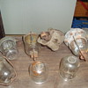 gas pumps and glass bowls for cars