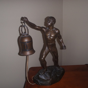 electric bronze statue lighter - Tobacciana