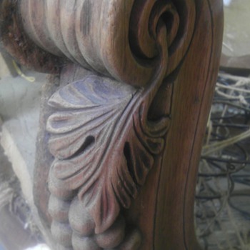 Wood carving on an old victorian couch - Furniture