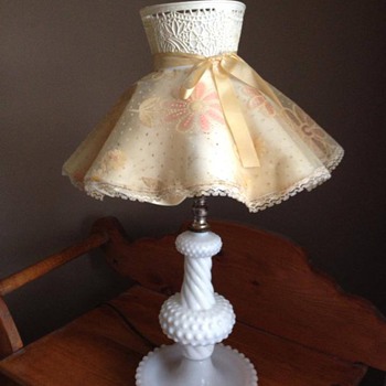 Milk glass hobnail lamp - Fabulous find! - Glassware