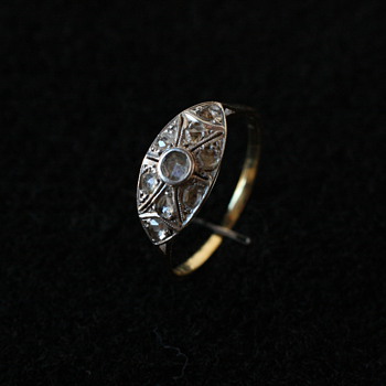 Art nouveau 18 carat gold and diamond ring - Fine Jewelry