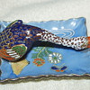 Antique Cloissone goose trinket tray