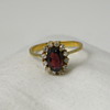 Oval Garnet and Diamond Ring