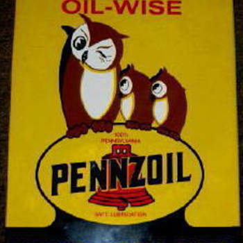 PENNZOIL oil Wise PORCELAIN OVERLAY 