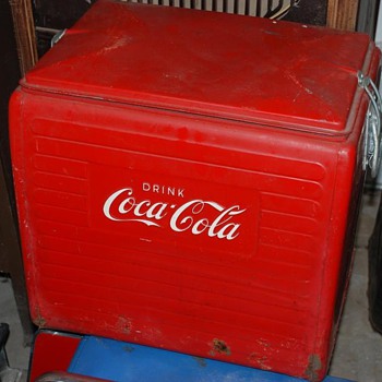 Some vintage Cola Cola Coolers, Small portable