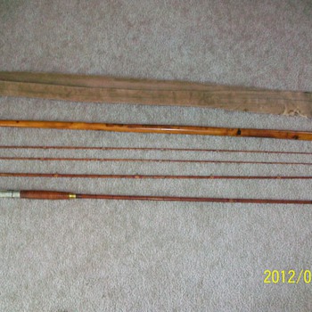A&B Boston, Mass. on fly rod handle. Old bamboo fly rod.