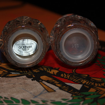medal and Crystal Salt and Pepper Shakers.