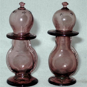 Free Blown Amethyst Salt and Pepper Shakers