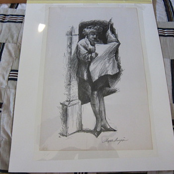 Clyde Singer  (Signed)  -  "THE DAILY NEWS"  -  Lithograph