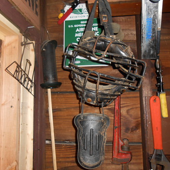 Catchers mask in my garage. - Baseball