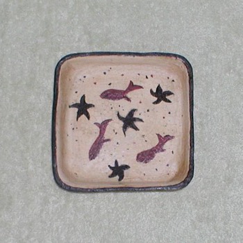 Square pottery bowl - Art Pottery