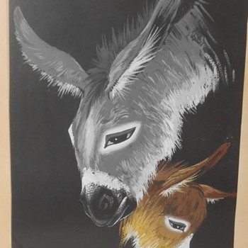 Vintage - 60's/70's Mexican Watercolor Paintings on black paper