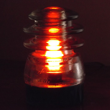 Antique Glass Insulator/with small light - Lamps