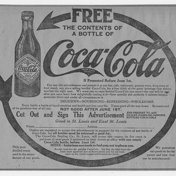 1912 Coca-Cola Newspaper Ads for Free Coca-Cola - Coca-Cola