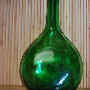 hand blown glass flask, or demijohn bottle