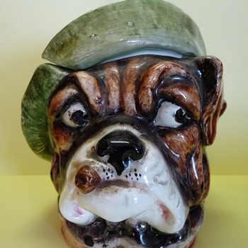 Antique Dog Tobacco Jar - Tobacciana