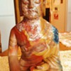 Marble Buddha statue,   3.7 pounds  9" or 23 cm.