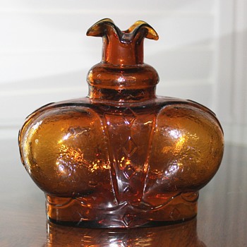 Vintage Amber Glass Bottle-Unmarked - Bottles