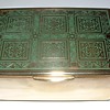 Brass with green enamel inlay box