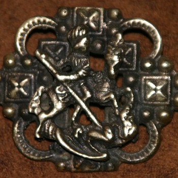 Sterling Guglielmo CINI "styled" brooch, St. George slays the dragon - Costume Jewelry