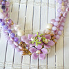 Vintage enamel flower demi parure
