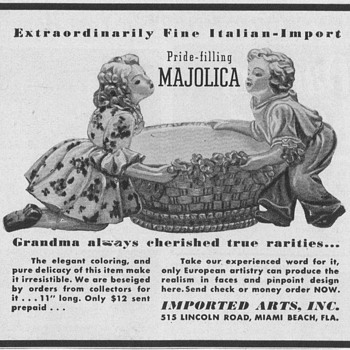 1950 Majolica Advertisement