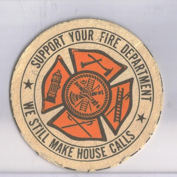 Beer Coaster Support your fire department - Firefighting