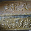Ash/coal box with hammered copper folk scene