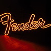 FENDER RED NEON WINDOW DISPLAY SIGN