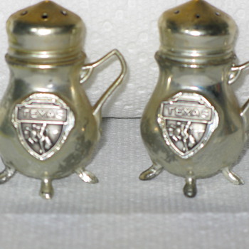 Silver "TEXAS" Salt and Pepper Shakers - Kitchen