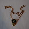 Antique French Limoges Hand Painted Pendant w/ 18 k chain NEED HELP!