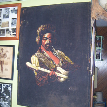 jimi hendrix moterey pop fest black velvet painting