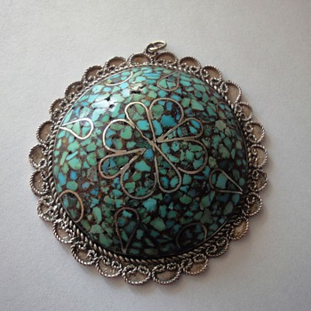 Mosaic  silver pendant