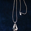 Silvertone Geometric Industrial shape Pendant by Vendome