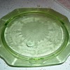 VINTAGE DEPRESSION GREEN CAKE PLATE