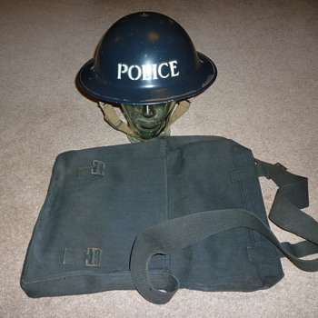 British WW11 Police steel helmet. - Military and Wartime