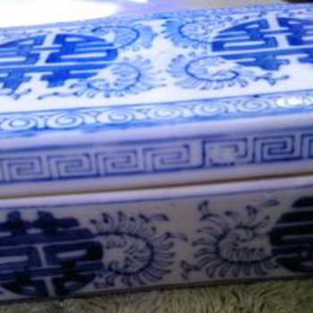 Chinese Blue & White Ceramic  box?