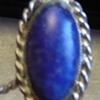 Archeology: Silver brooche with Lapis lazuli (semiprecious stone) 