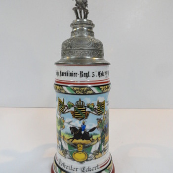 Imperial German Reservist’s stein of Gefreiter Eckert - Breweriana
