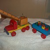 WOODEN TRUCK AND TRAILER