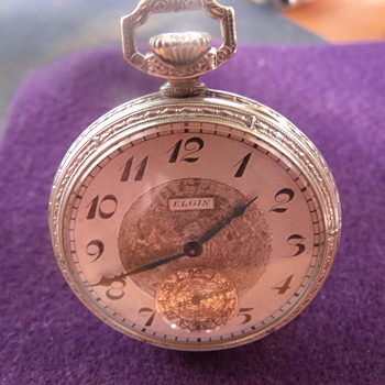 14K White Gold Elgin Pocket Watch - Pocket Watches