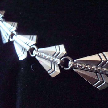 Art Deco Sterling Silver "Arrowhead" Necklace - Art Deco