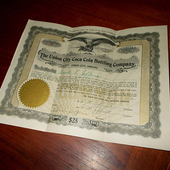 Coca-Cola Stock Certificate